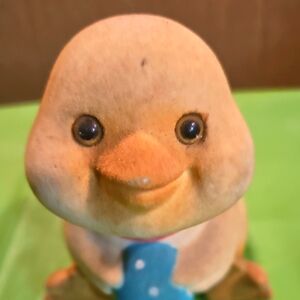 RARE Cute Vintage Flocked Bobblehead Duck
